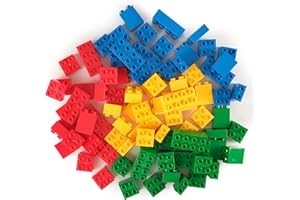 Strictly Briks Lego Duplo Compatible Toy Large Building Blocks for Kids and Toddlers, Big Bricks Set for Ages 3 and Up, 100% Compatible with All Major Brands, Blue, Green Red and Yellow, 84 Pieces
