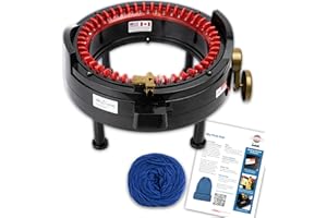 SKACEL BY ADDI Addi Express Knitting Machine Set, Includes King Size Knit Loom Machine, 1 Maker Yarn Cake (Color May Vary), and 1 Hat Pattern