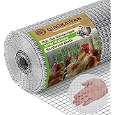 16" x 50' Hardware Cloth - 19 Gauge Heavy-Duty 1/2 Inch Welded Chicken Wire, Hot-Dipped Galvanized Mesh for Chicken Coop &amp; Garden Fencing
