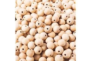 KOOCHOICE 150pcs 14MM Wood Beads Natural Unfinished Round Wooden Loose Beads Wood Spacer Beads for Craft Making Decorations and DIY Crafts (14mm)