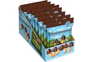 MEIJI HELLO PANDA Meiji Chocorooms Crispy Crackers, Milk and Dark Chocolate Combination - 1.34 oz, Pack of 8 - Bite Sized Crackers in Fun Mushroom Shapes