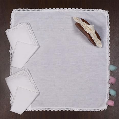 servilletas de tela con encaje 100 algodon color blanco 20 x 20 servilletas de boda servilletas de coctel servilletas de cena servilletas