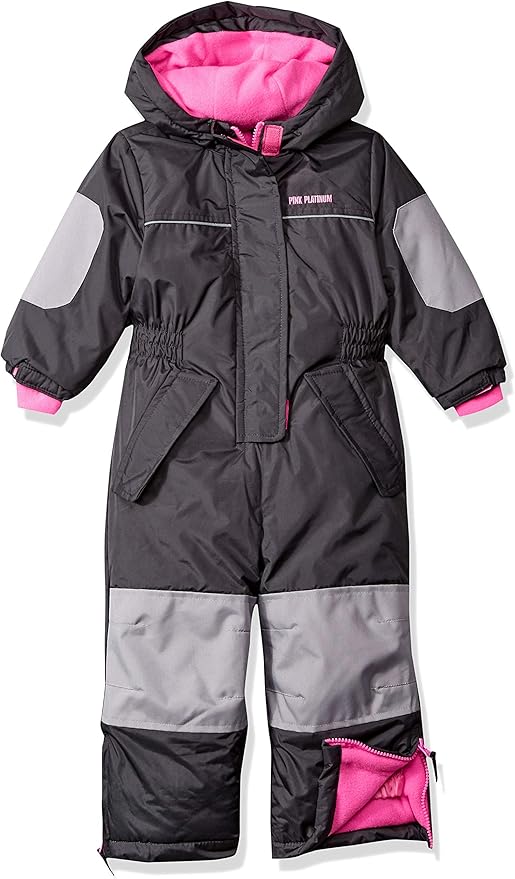 Pink Platinum Baby Girls' Snowmobile Snowsuit, Charcoal, 12 Months ...