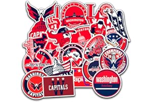 SHOREPATROL 22 PCS Washington American Capitals Hockey Stickers for Water Bottle, Laptop, Bicycle, Computer, Motorcycle, Travel Case, Car Decal Decoration Stickers