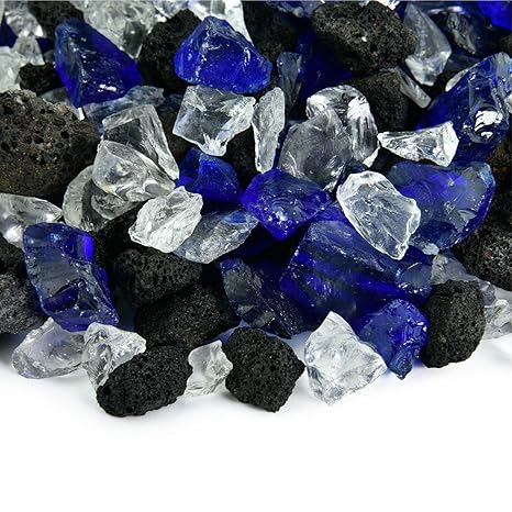 Ocean Moonlight Fire Glass And Lava Rock Blend For Indoor And