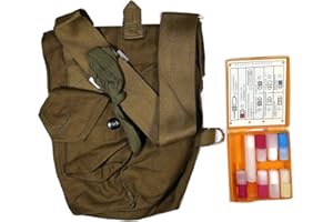 ZAVHOZ Soviet Civilian Set Russian Canvas Khaki Crossbody Shoulder Bag with USSR AI-2 Individual First Aid Kit Case Orange Cheese Medkit Box for Stalker Cosplay