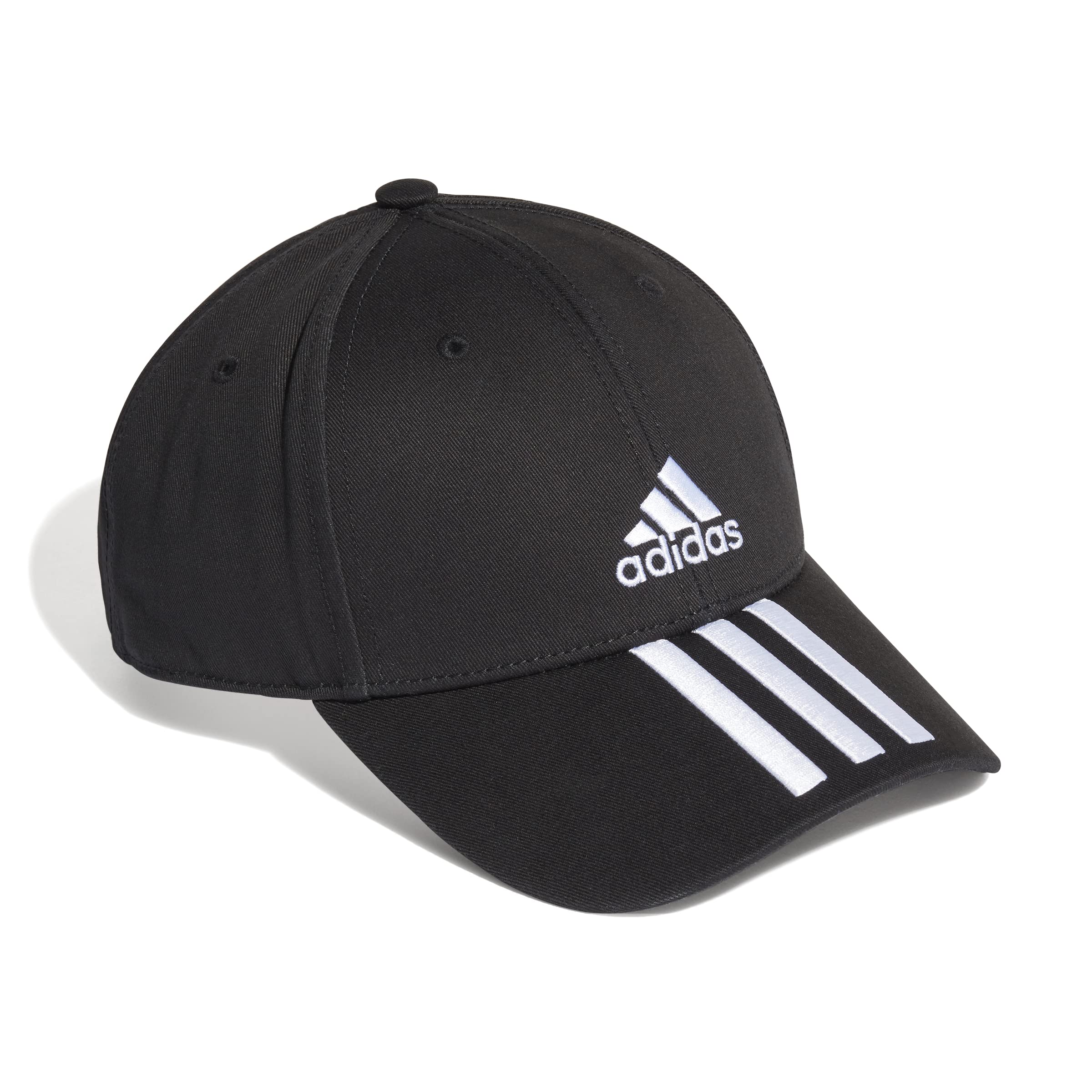 adidas Unisex Baseball 3-Stripes Twill Cap, Black/White/White, M