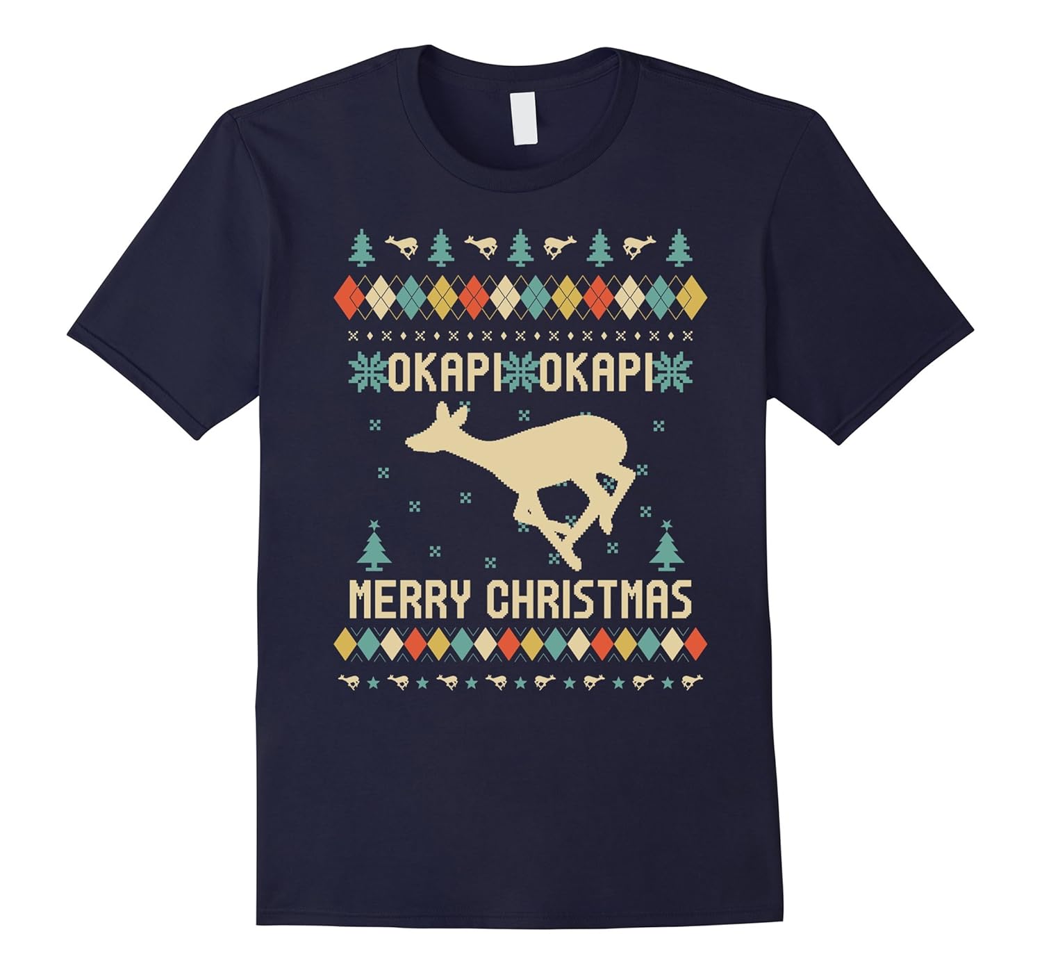 Okapi Christmas T-Shirt, Sweater Vintage Retro T-Shirt-ANZ