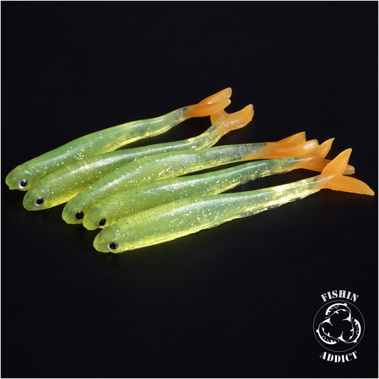 NEON Drop shot lure soft rubber shad fish for perch pike trout chub 80mm (3'') / 2.4g / 5 pieces per pack