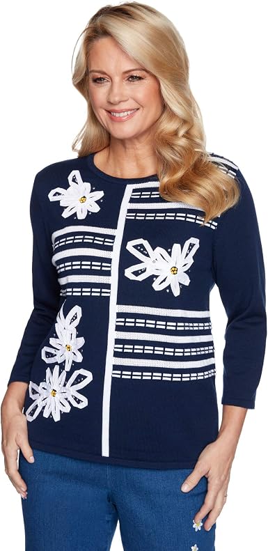 alfred dunner floral sweater