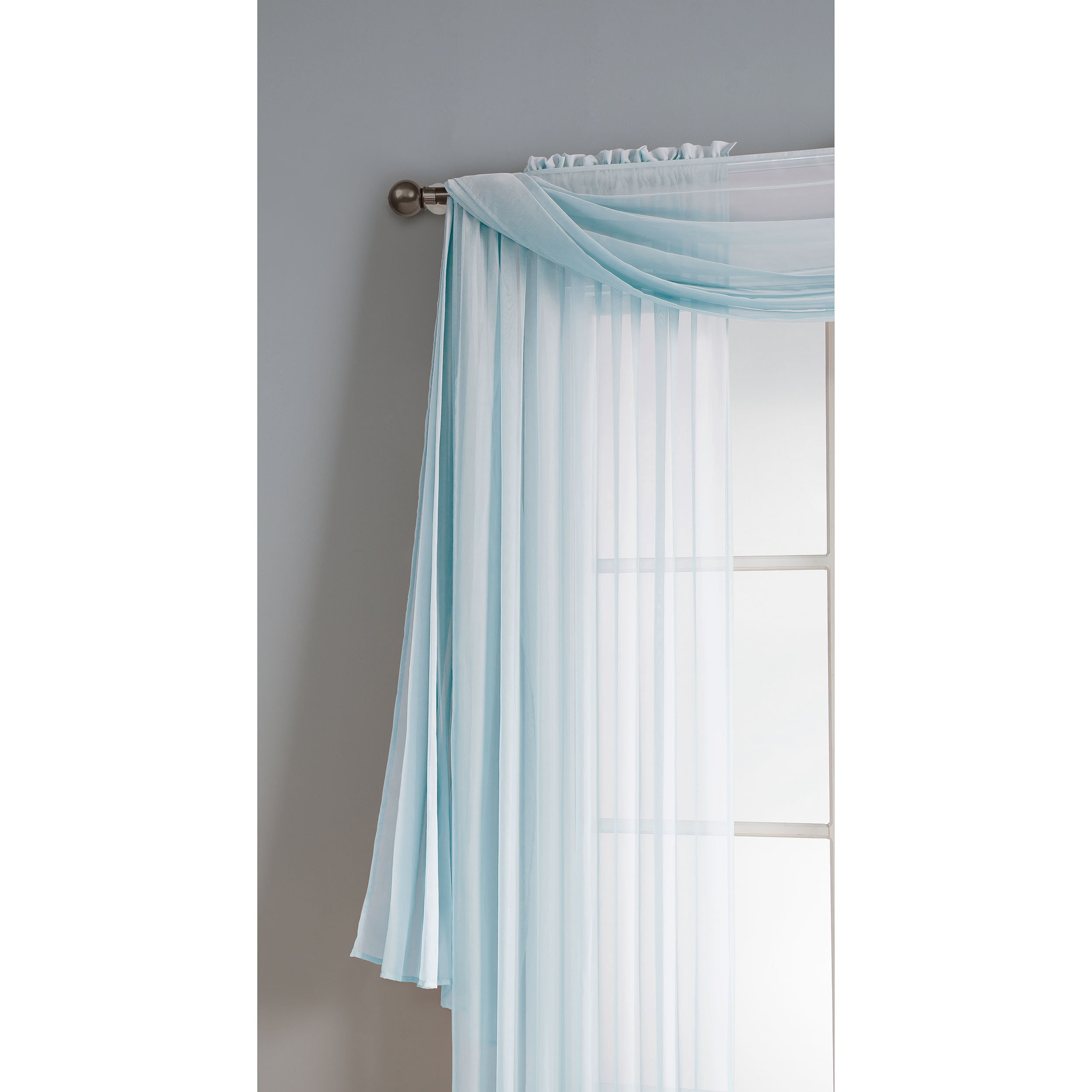 Window Elements Diamond Sheer Voile 56 x 216 in. Curtain Scarf, Light