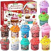 DREACAREFT Slime Advent Calendar 2025 Girls Boys, 24 Days of Surprise Christmas Countdown Calendar, Non Sticky and Mess Free DIY Butter Slime Kits for Kids Teens