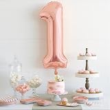 Unique Rose Gold Number 1 Shaped Large Foil Balloon 86cm One Piece view 2
