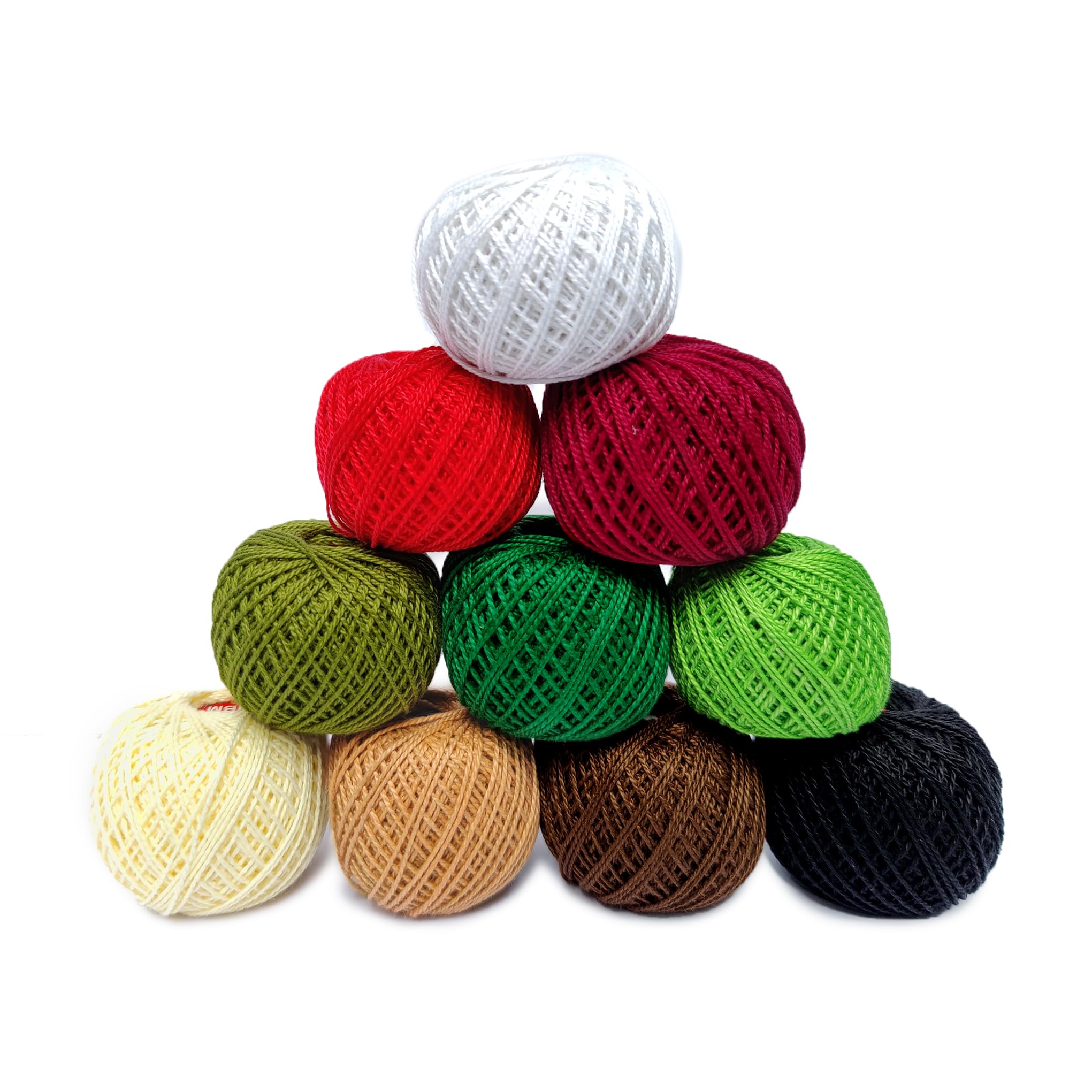 KGS Crochet Thread Cotton Yarn Balls | Size 8 | 10 Balls | 10 Grams ...