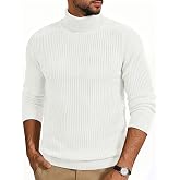 Cotrasen Mens Turtleneck Sweaters Long Sleeve Lightweight Pullover Sweater | Ribbed Knit, Turtle neck, Relaxed Fit, Soft Stretchy, Business Casual Office Wear, Fall Winter Warm Clothing