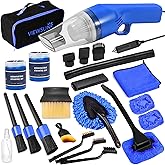 Viewsun 18PCS Car Cleaning Kit, Car Interior Detailing Kit with Blue High Power Handheld Vacuum, Detailing Brush Set, Windshield Cleaner, Cleaning Gel, Complete Auto Accessories for Men, Women