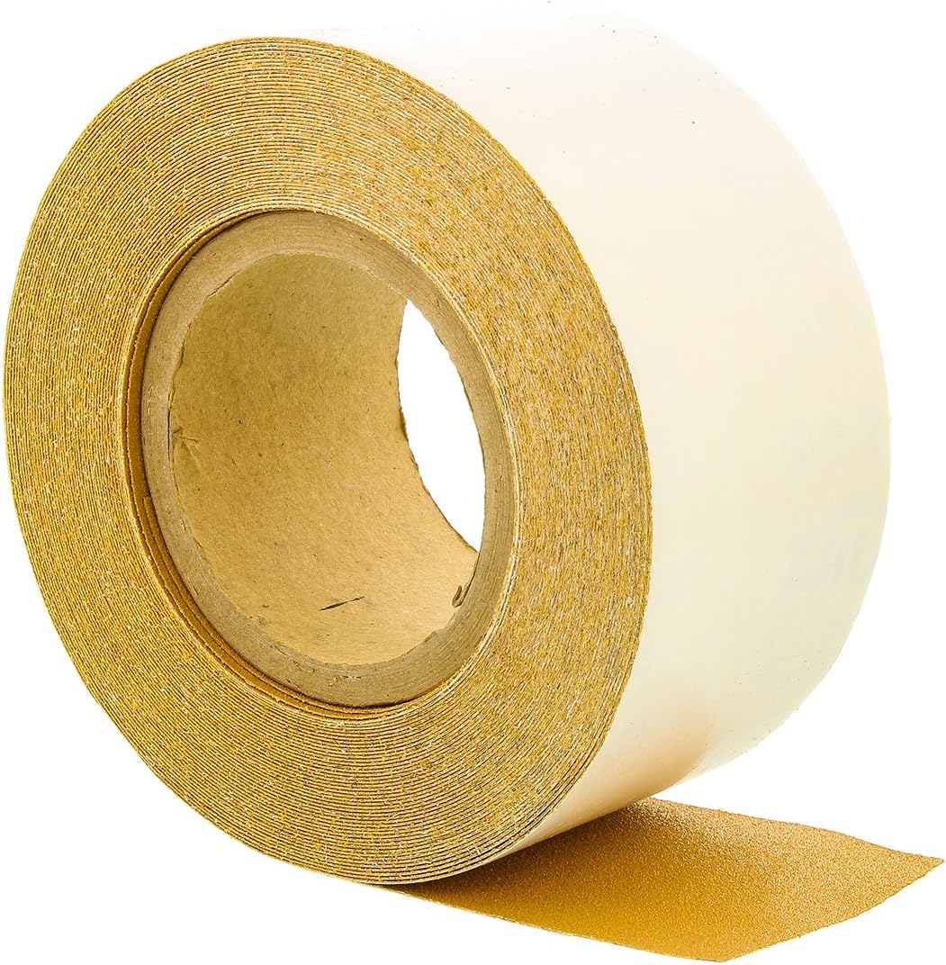 Dura-Gold - Premium - 80 Grit Gold - Longboard Continuous Roll 20 Yards long by 2-3/4" wide PSA Self Adhesive Stickyback Longboard Sandpaper for Automotive and Woodworking: Automotive
