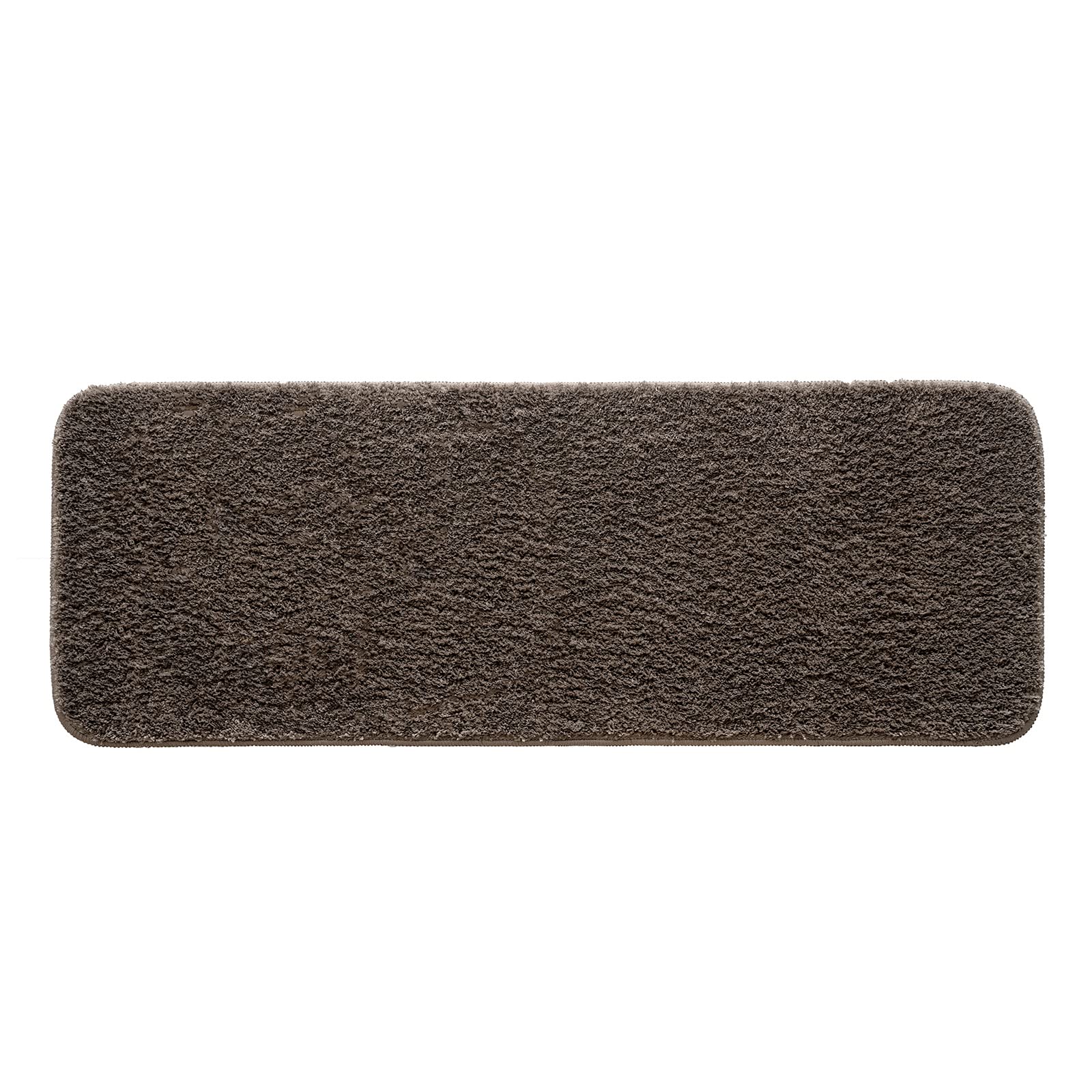 MIULEE 1 Piece Rectangular Bathroom Mat for Shower Non-Slip Soft Comfortable Tabis Absorbent Soft Microfibre Toilet Bath Mat 45 x 120 cm Coffee