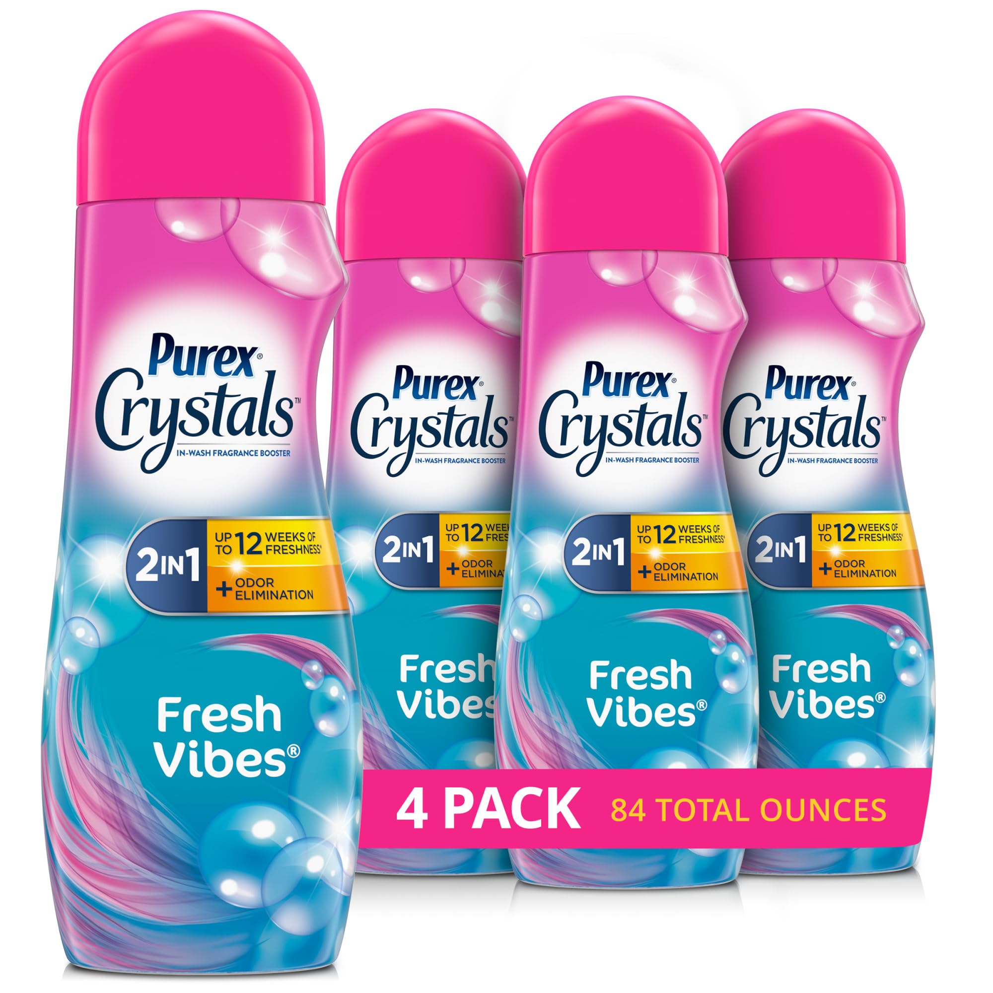 Purex Crystals in-Wash Fragrance and Scent Booster, Fresh Vibes, 21 Ounce, 4 Count