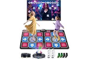 ULOVINGST Dance Mat for Kids and Adults: 2-Player Electronic Dance Pad with HDMI for TV - Wireless Musical Exercise Game - Great for Party Fun & Birthday Gifts for Girls & Boys Ages 6+