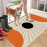 Zelaxeyi Mid Century Modern Style Welcome Mat, Minimalist Indoor and Outdoor Entrance Non-Slip Washable Doormat 17x30in