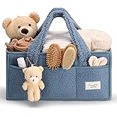 PeraBella Baby Diaper Caddy Organizer with Handle, Boy &amp; Girl Shower Gift Basket, Portable Diaper Storage Basket Bin for Wipes, Newborn Baby Essentials Registry Search Must Haves, Car Caddy Organizer