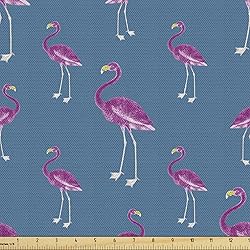 Ambesonne Blue and Pink Fabric by The Yard, Pattern