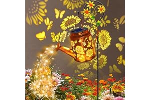 YULLOYELLO Solar Watering Can with Lights, Birthday Gifts for Christmas Mom Women, Outdoor Garden Decor Sunflower Solar Garden Lights for Outdoor Pathway Yard Lawn Patio Party, Waterproof Gardening Decorations