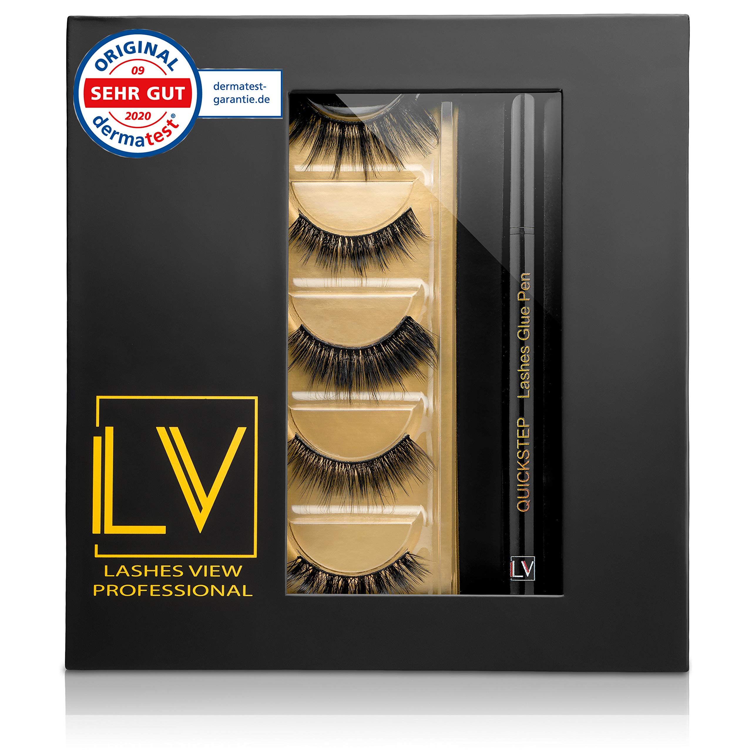 Quickstep Eyelashes, Glamour-Mix Set, No Magnets. Revolution in the Lashesage Best Selling Box Set with 5 Pairs of Lashes Including 2x Pen Egg Liners