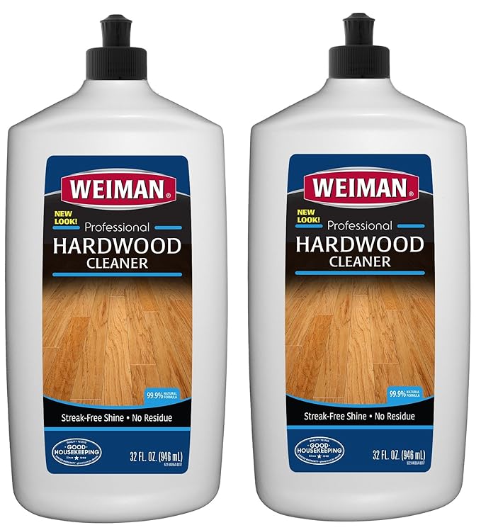 Weiman Hardwood Floor Cleaner (2 Pack) 32 Ounce NonToxic Wood Finished Oak Maple Cherry Birch