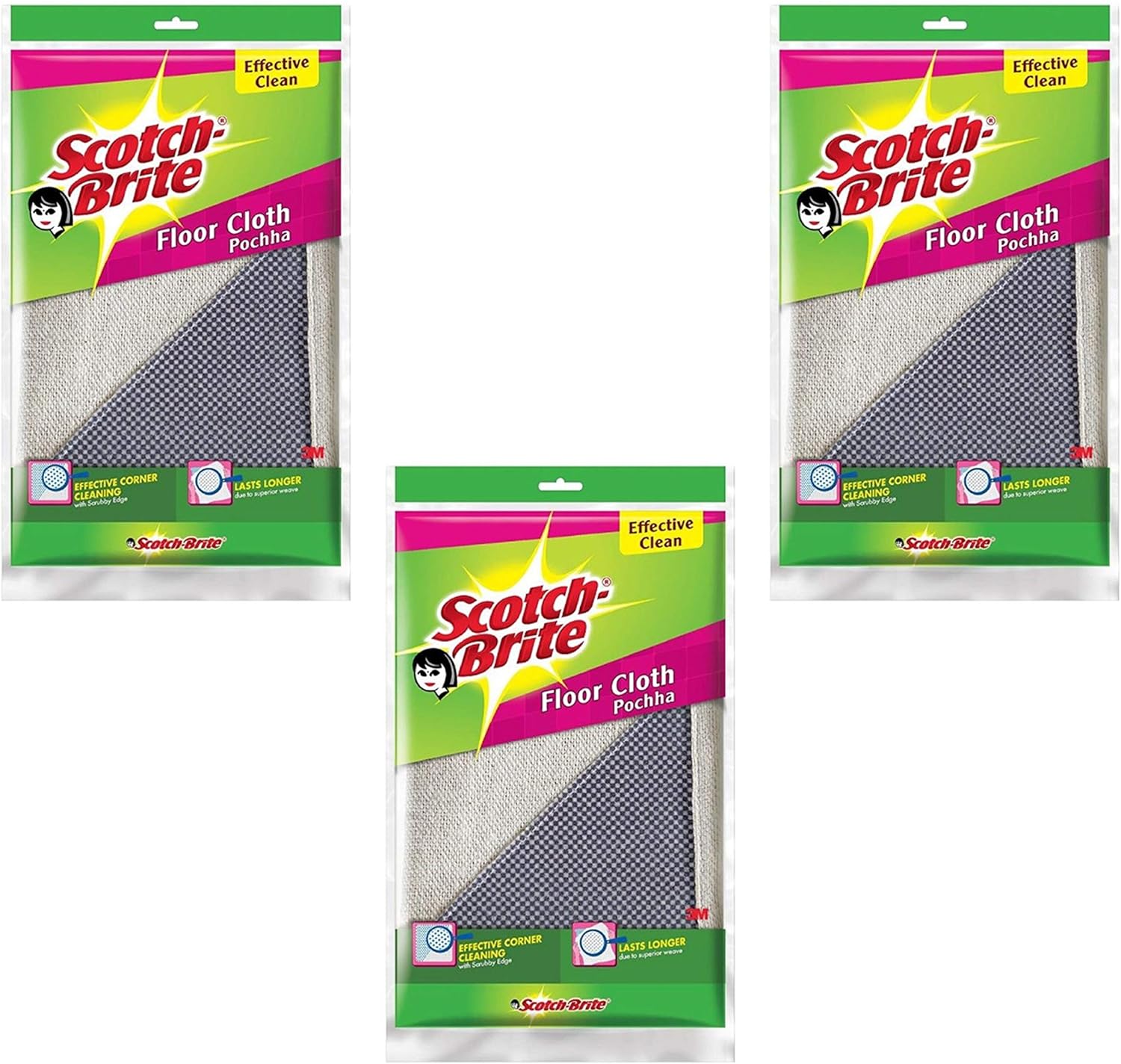 Scotch Brite Floor Cleaning Cloth Pocha Set of 2 Pcs (Pack of 3