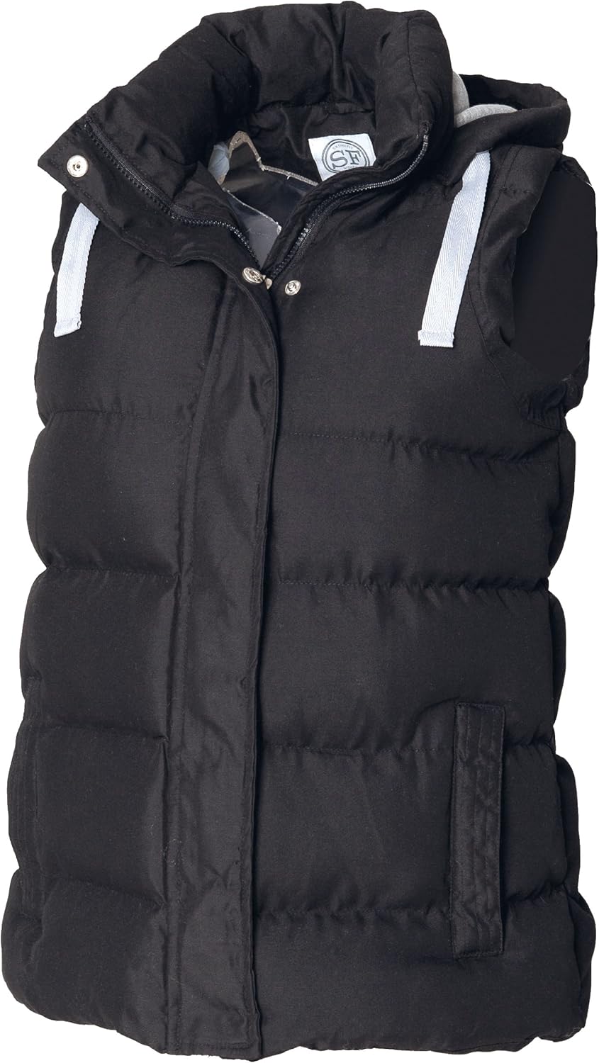 Women's Padded Gilet with Detachable Hood SK029 (XL, Black) Amazon.co