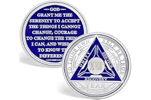 CHURYUML 18 Year Sobriety Coin| Triplate Sobriety Chip| AA Chips Sobriety Gifts for Men Women Alcoholics Anonymous Gifts Addiction Recovery Gift Affirmation Token