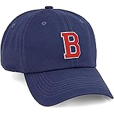 Customized Letter Intial Baseball Hat A to Z Team Colors, Navy Cap White Red