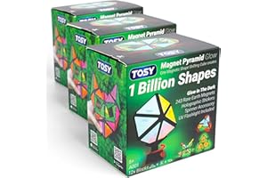 TOSY Magnet Pyramid Glow - 1 Cube Transforms into 1 Billion Shapes, 12 Pieces, 243 Rare Earth Magnets, Glowing, Christmas Sto