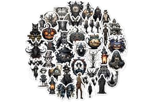 Bomichi 100 Pcs Goth Stickers for Kids, Retro Horriblr Skull Stickers for Scrapbook, Junk Journal, Collages, Decoration, Waterproof Vinyl Stickers for Laptop, Window, Water Bottles