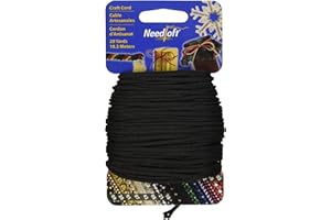 COTTAGE MILLS Needloft Novelty Craft Cord, 20-Yard, Solid Black
