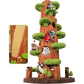 KAMABOKO 90.5 Inch Luxury Cat Tree with Scratching Post, Tall Cat Tree Tower with Sisal Scratching Pad, Multiple Jumping Platforms, Cute Hanging and Spring Toys, Large Cat Condo for for Indoor Kittens