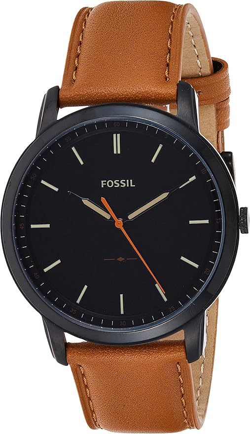 Amazon Fossil化石メンズ ミニマリスト ブラックレザー日本クォーツファッションウォッチ Fs 5305 メンズ腕時計 腕時計 通販