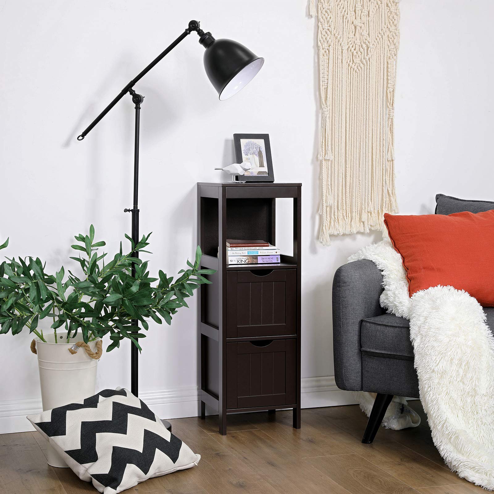 VASAGLE Floor Bathroom Storage Organizer Rack Stand