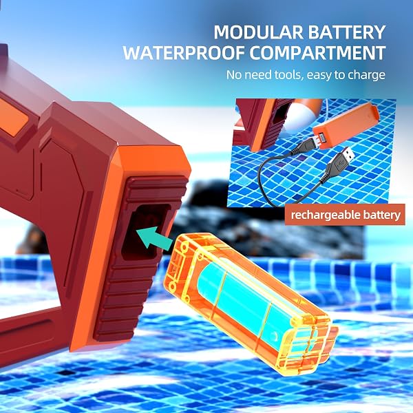 ELECTRIC WATER GUN FOR ADULTS KIDS – 2 PACK POWERFUL AUTOMATIC SQUIRT GUN LONG RANGE LARGE CAPACITY, AUTO WATER BLASTER SUMMER OUTDOOR POOL BEACH TOYS GIFTS FOR 6 7 8 YEAR OLD BOYS GIRLS(BLUE+RED)