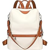 ALTOSY Leather Backpack for Women Elegant Genuine Backpack Purse Ladies Leather Shoulderbag (S80 Beige)