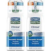 SmartMouth Clinical Zinc Activated Mouthwash, Clean Mint, 16 fl oz, 2-Pack | Anti-Plaque and Anti-Gingivitis for Gum Health, Fresh Breath, Sugar, Gluten, and Alcohol-Free, Clean Mint
