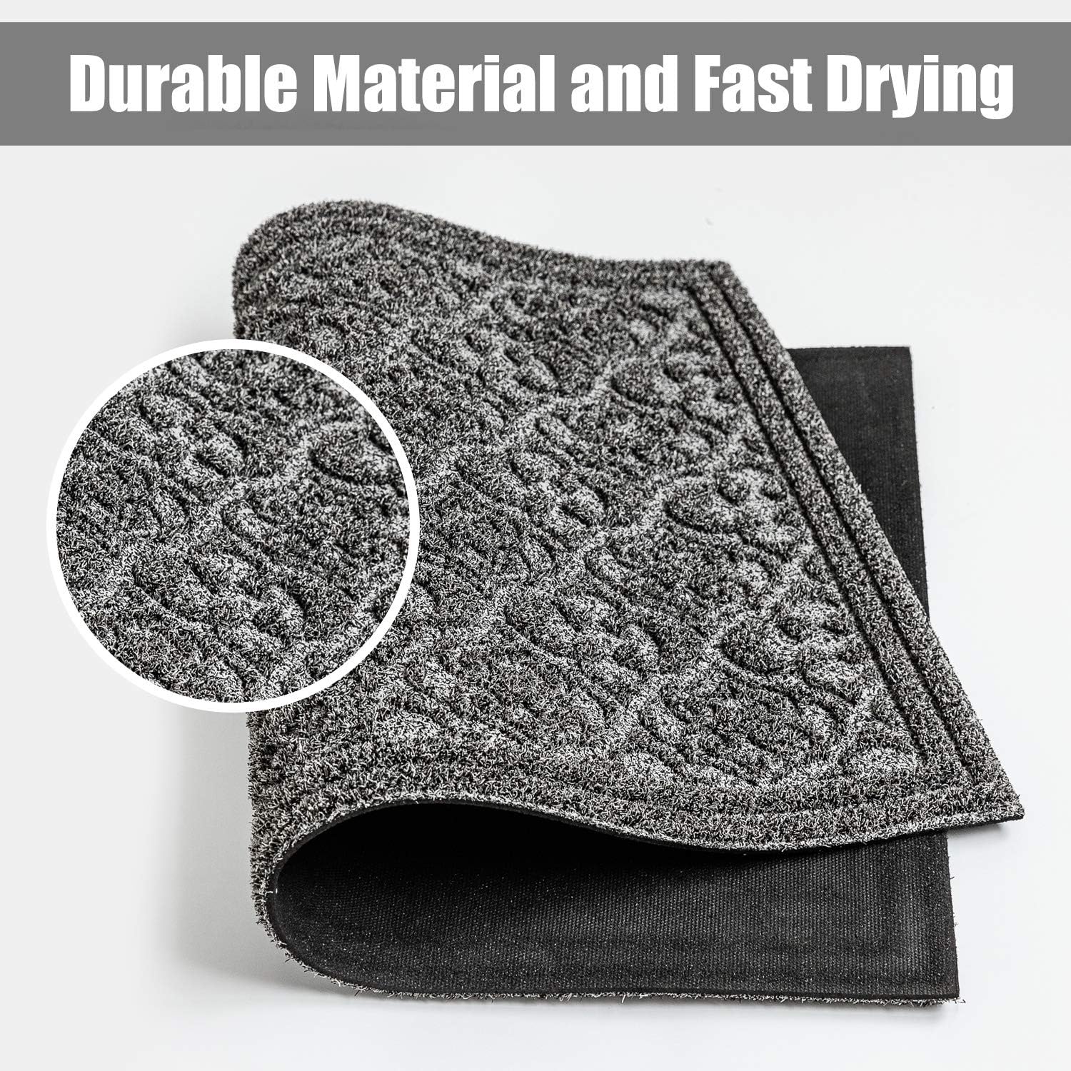 MAT 7-BANQUET Outdoor Door Mat for Front Door 36 x 59 inch Welcome Mat Debris Mud Trapper Outside Rubber Floor Mat Rug Large Extra Thick Textured Outdoor Mat for Entryway Frontgate Waterproof Gray : Garden & Outdoor