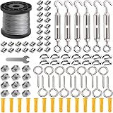 AMLOOPH 50M Garden Wire Kit 2mm Stainless Steel Tension Wire Trellis Kit