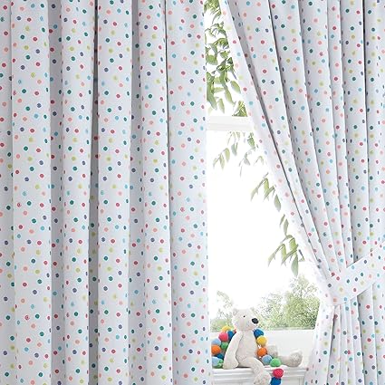 Bluezoo Spotty Curtains 168cm X 183cm Drop Bluezoo Amazon Co Uk