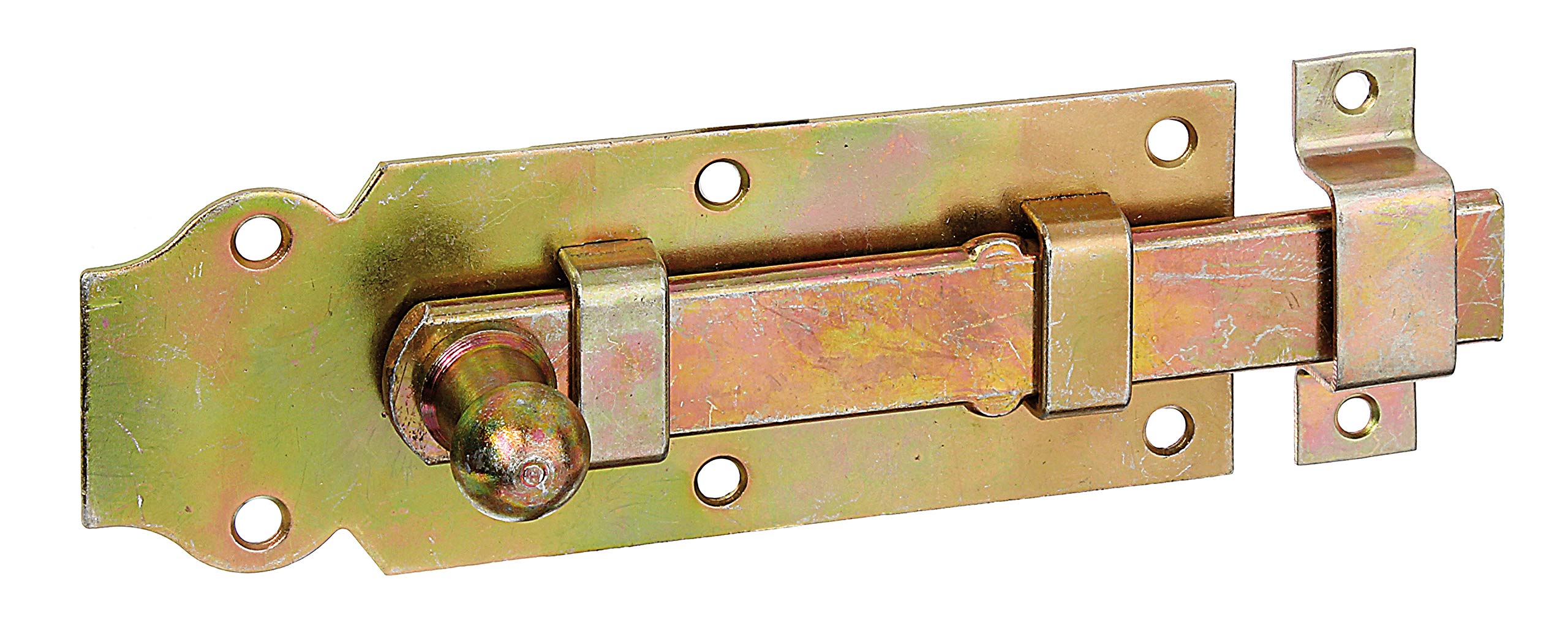 Door Hinge with Knob Handle with Fixed Loop Yellow-Galvanised