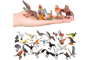 HOMNIVE Realistic Bird Figurines, 24pcs Eagle, Parrot, Robin, Owl Toys - Fairy Garden Accessories, Educational Learning Dollhouse Birthday Cake Topper Gift for Kids