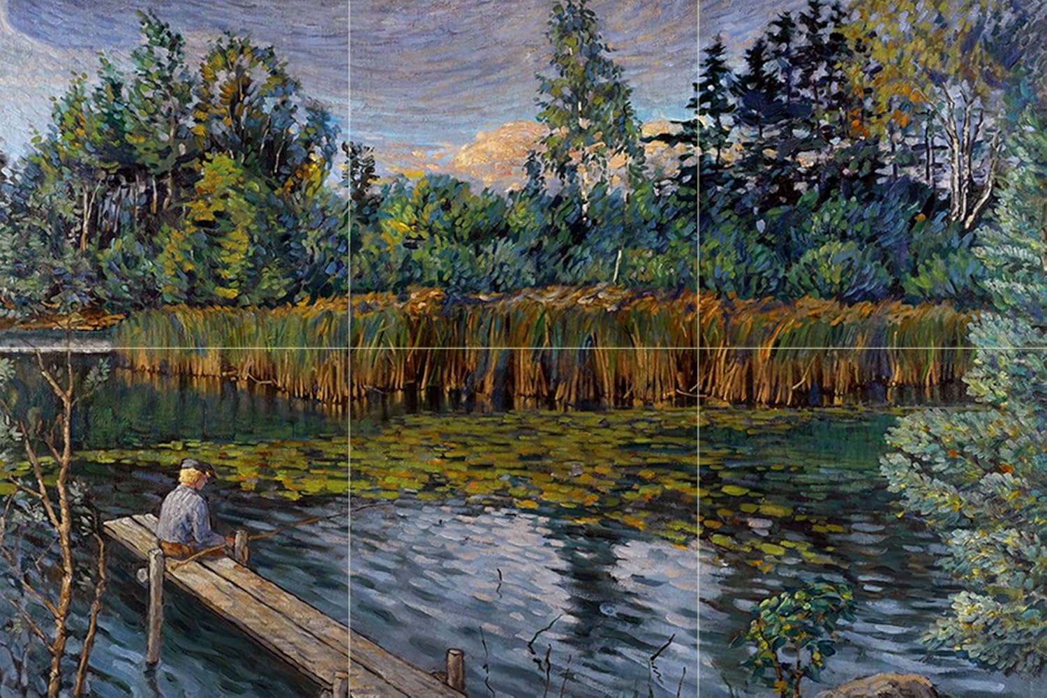 Angler von N. Belsky Fischer Fluss Fliese Wandbild Küche Spritzschutz Marmor Keramik - Bild 22 von 36