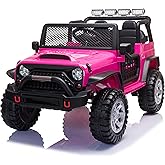 TOBBI 2 Seater Kids Electric Car Toy, Toddlers 12V Off-Road Ride On Truck with Parent Remote Control, 35W Battery-Powered 4 W